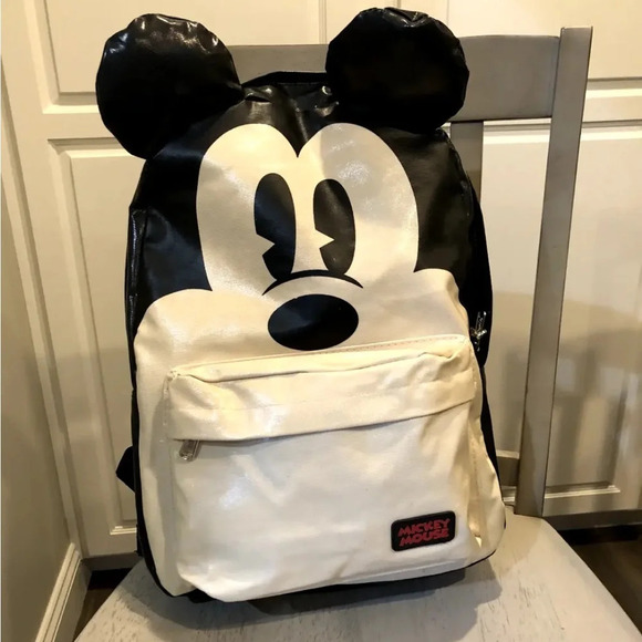 Rare Disney loungefly Mickey Mouse big face  backpack with ears main image 12